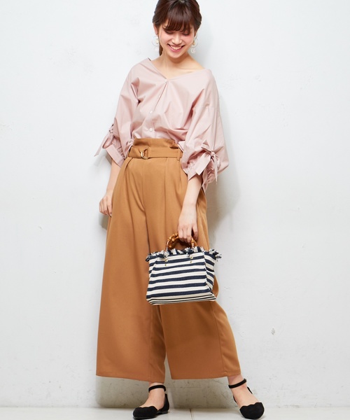 natural couture（ナチュラルクチュール）の「袖くしゅっとリボンシャツ（シャツ/ブラウス・レディース・アイボリー/ブラック/ピンクベージュ/ストライプ/チェック・FREE）」の18枚目の写真