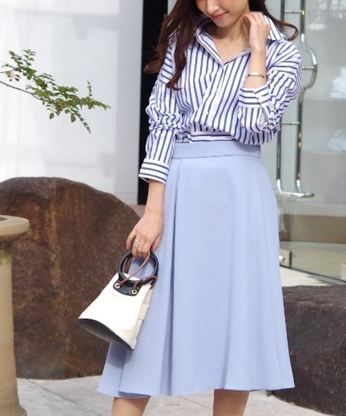 NARACAMICIE(ナラカミーチェ)の「アシンメトリーフレアスカート(スカート・レディース・ネイビー/ピンク/ブルー・LARGE/MEDIUM/SMALL)」の5枚目の写真
