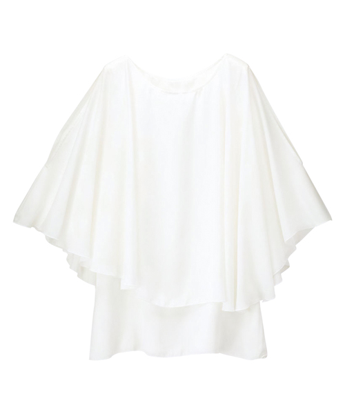 RANAN(ラナン)の「2Wayシフォンブラウスチュニック(シャツ/ブラウス・レディース・オフホワイト/ブラック/マスタード/サンドグレー/ターコイズブルー/チャコールグレー/ダークブルー・MEDIUM/LARGE/X-LARGE)」の2枚目の写真