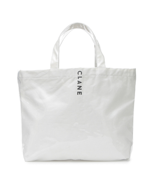 CLANE（クラネ）の「VINYL CANVAS BAG（トートバッグ・レディース・ブラック/ホワイト・FREE）」の2枚目の写真