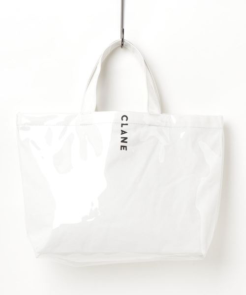 CLANE（クラネ）の「VINYL CANVAS BAG（トートバッグ・レディース・ブラック/ホワイト・FREE）」の4枚目の写真