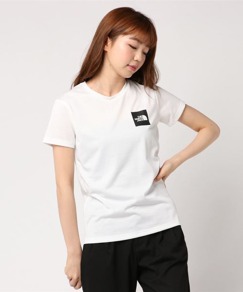 THE NORTH FACE（ザノースフェイス）の「ザ・ノース・フェイス　ウィメンズメンズカットソー / ショートスリーブスクエアロゴティー（Tシャツ/カットソー・レディース・ホワイト/オリーブ/タン・MEDIUM/SMALL/LARGE）」の2枚目の写真