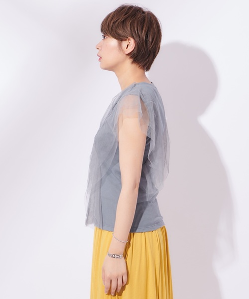 CIAOPANIC（チャオパニック）の「チュールトップス（Tシャツ/カットソー・レディース・ブラック/グレー・FREE）」の9枚目の写真