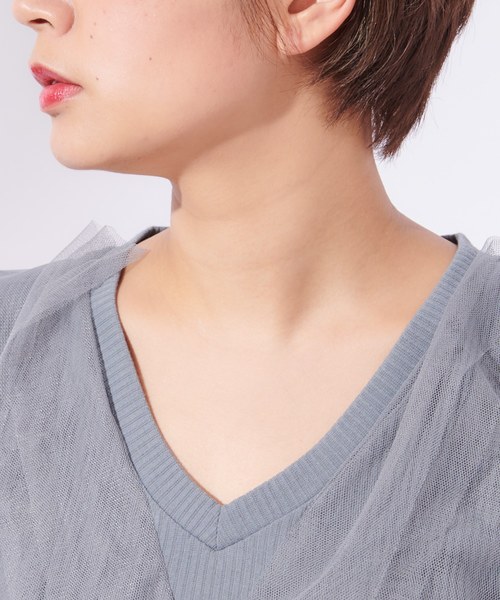 CIAOPANIC（チャオパニック）の「チュールトップス（Tシャツ/カットソー・レディース・ブラック/グレー・FREE）」の16枚目の写真