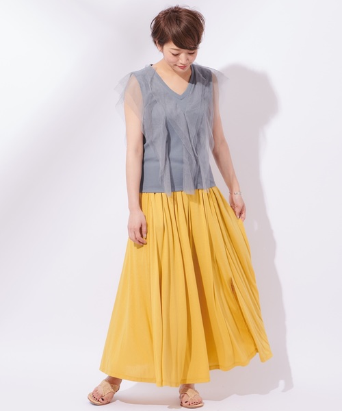 CIAOPANIC（チャオパニック）の「チュールトップス（Tシャツ/カットソー・レディース・ブラック/グレー・FREE）」の10枚目の写真