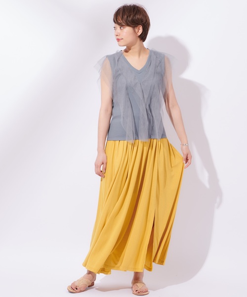 CIAOPANIC（チャオパニック）の「チュールトップス（Tシャツ/カットソー・レディース・ブラック/グレー・FREE）」の14枚目の写真