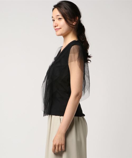 CIAOPANIC（チャオパニック）の「チュールトップス（Tシャツ/カットソー・レディース・ブラック/グレー・FREE）」の7枚目の写真
