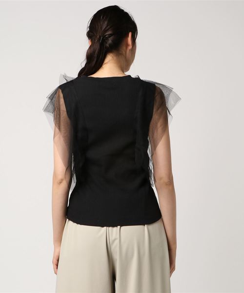 CIAOPANIC（チャオパニック）の「チュールトップス（Tシャツ/カットソー・レディース・ブラック/グレー・FREE）」の5枚目の写真