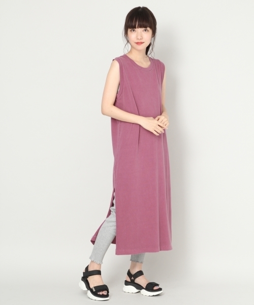 LOWRYS FARM（ローリーズファーム）の「ピグメントノースリワンピース　804236（ワンピース・レディース・ブラック/ブラウン/グリーン/パープル/ベージュ・MEDIUM/LARGE）」の18枚目の写真