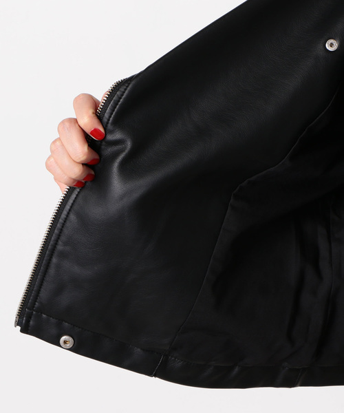 archives（アルシーヴ）の「フェイクレザーライダース（ライダースジャケット・レディース・ブラック/グレー/グリーン/ベージュ・SMALL/MEDIUM）」の20枚目の写真