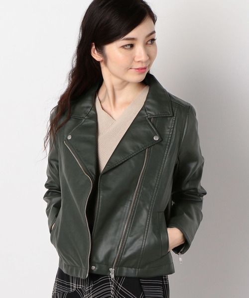 archives（アルシーヴ）の「フェイクレザーライダース（ライダースジャケット・レディース・ブラック/グレー/グリーン/ベージュ・SMALL/MEDIUM）」の13枚目の写真