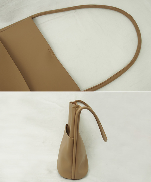 select MOCA（セレクトモカ）の「フェイクレザーバケットバッグ(フェイクソフトレザービッグポケットショルダーバック)（ショルダーバッグ・レディース・ブラック/ベージュ/カーキ・FREE）」の16枚目の写真