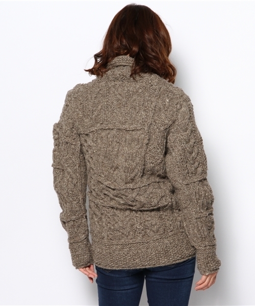 goa(ゴア)の「アランパッチワーク ショールカーデ(その他アウター・レディース・ブラウン/チャコールグレー・FREE)」の5枚目の写真