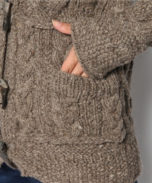 goa(ゴア)の「アランパッチワーク ショールカーデ(その他アウター・レディース・ブラウン/チャコールグレー・FREE)」の9枚目の写真