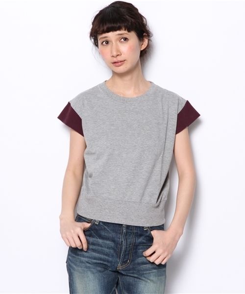BEAMS BOY（ビームスボーイ）の「BEAMS BOY / 2トーン フレンチ T（Tシャツ/カットソー・レディース・ホワイト/グレー・ONE SIZE）」の10枚目の写真