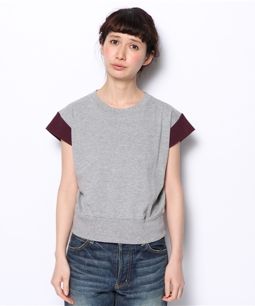 BEAMS BOY（ビームスボーイ）の「BEAMS BOY / 2トーン フレンチ T（Tシャツ/カットソー・レディース・ホワイト/グレー・ONE SIZE）」の3枚目の写真