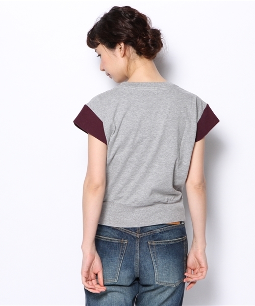 BEAMS BOY（ビームスボーイ）の「BEAMS BOY / 2トーン フレンチ T（Tシャツ/カットソー・レディース・ホワイト/グレー・ONE SIZE）」の5枚目の写真