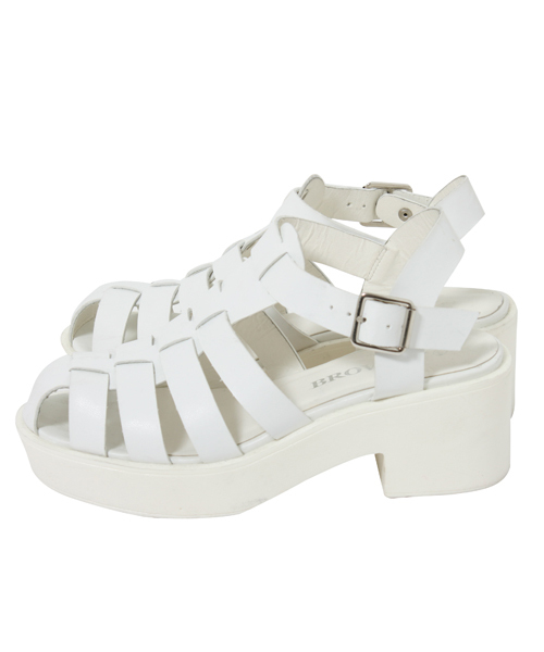 WEGO（ウィゴー）の「WEGO/ヒールメッシュサンダル（サンダル・レディース・ホワイト/ブラック・24.5/23.5）」の3枚目の写真