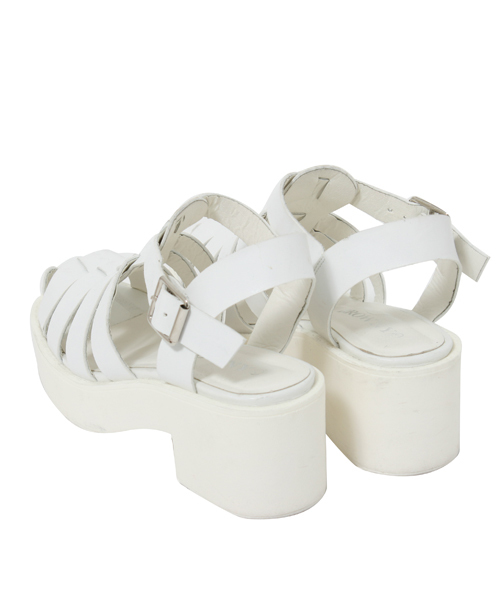 WEGO（ウィゴー）の「WEGO/ヒールメッシュサンダル（サンダル・レディース・ホワイト/ブラック・24.5/23.5）」の4枚目の写真