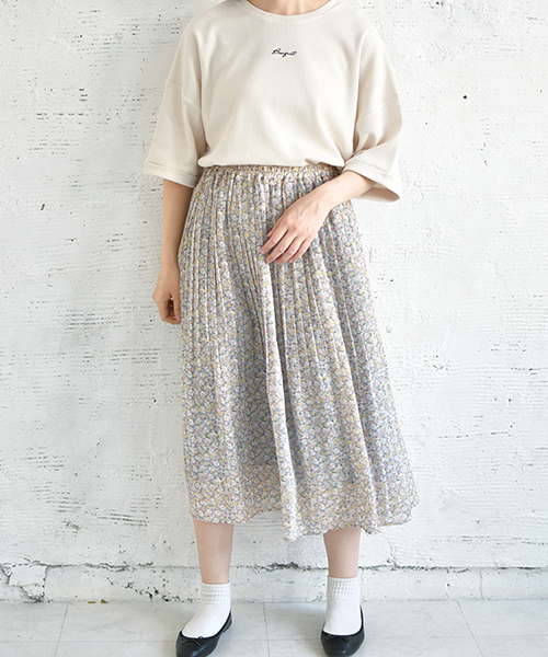 PairPair（ペアペア）の「サーマルロゴ刺繍5分袖T（Tシャツ/カットソー・レディース・ピンク/アイボリー/サックスブルー・FREE）」の6枚目の写真