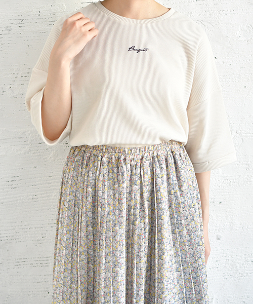 PairPair（ペアペア）の「サーマルロゴ刺繍5分袖T（Tシャツ/カットソー・レディース・ピンク/アイボリー/サックスブルー・FREE）」の9枚目の写真