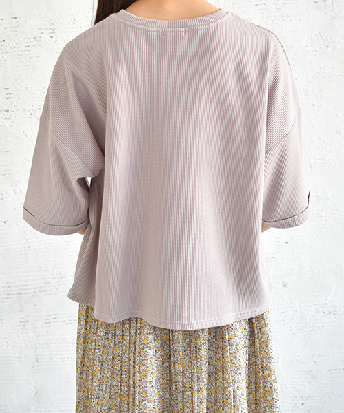 PairPair（ペアペア）の「サーマルロゴ刺繍5分袖T（Tシャツ/カットソー・レディース・ピンク/アイボリー/サックスブルー・FREE）」の17枚目の写真