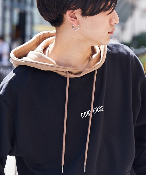 CONVERSE(コンバース)の「CONVERSE/コンバース 別注 フロント/袖刺繍 オーバーサイズプルオーバーパーカー(パーカー・メンズ・ブラック/ダークグリーン/オフホワイト/杢グレー/ブラウン/ベージュ/ボルドー/ベージュ系その他/ホワイト系その他/ブラック系その他・S/M/L)」の5枚目の写真