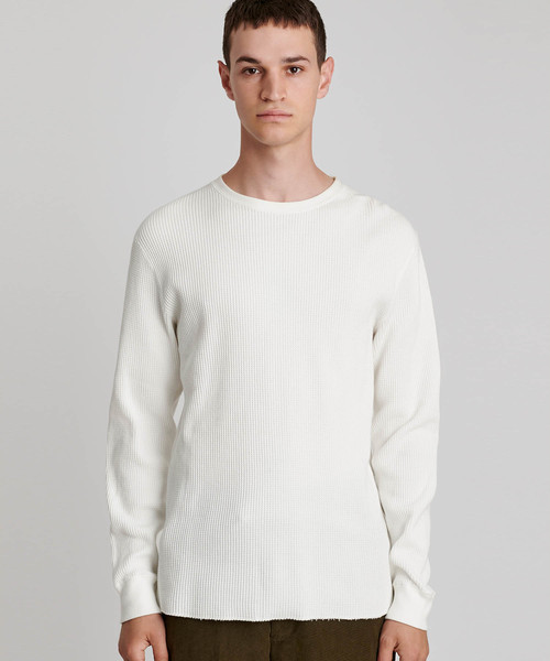Saturdays NYC(サタデーズ ニューヨークシティ )の「Alek Waffle Longsleeve T-Shirt(Tシャツ/カットソー・メンズ・オフホワイト/オリーブ/ピンク・XS/S/M/L/XL)」の2枚目の写真