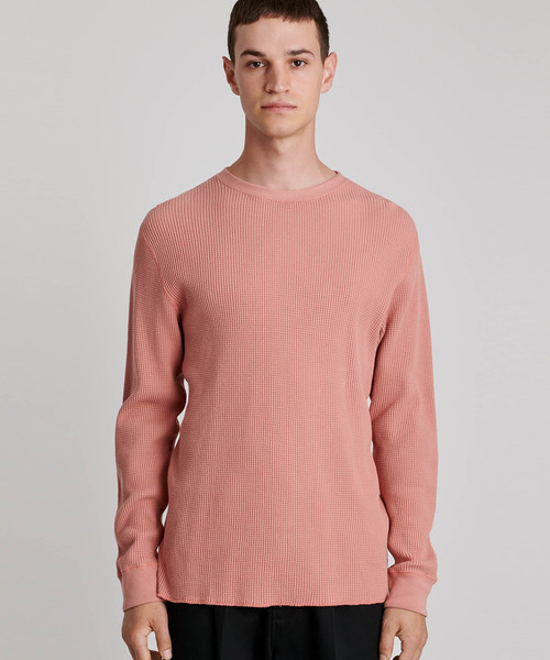Saturdays NYC(サタデーズ ニューヨークシティ )の「Alek Waffle Longsleeve T-Shirt(Tシャツ/カットソー・メンズ・オフホワイト/オリーブ/ピンク・XS/S/M/L/XL)」の1枚目の写真