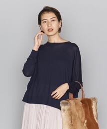 BEAUTY&YOUTH UNITED ARROWS | BY ハイゲージ天竺ワイドクルーネック9分袖ニットプルオーバーо(ニット/セーター)