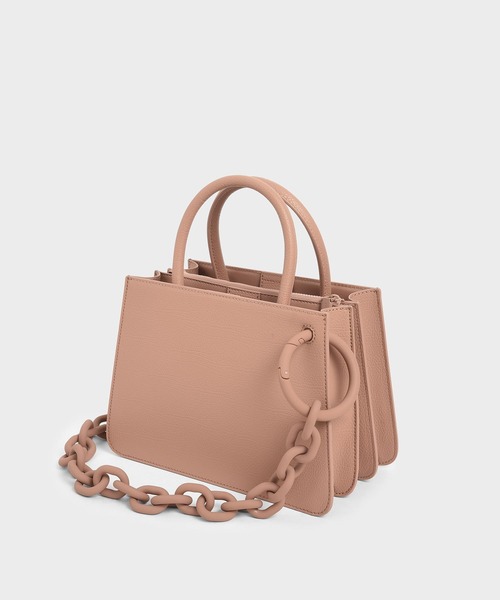 チャンキーチェーン トップハンドルストラクチャードバッグ チャールズアンドキース CHARLES & KEITH（チャールズ & キース）の「チャンキーチェーン