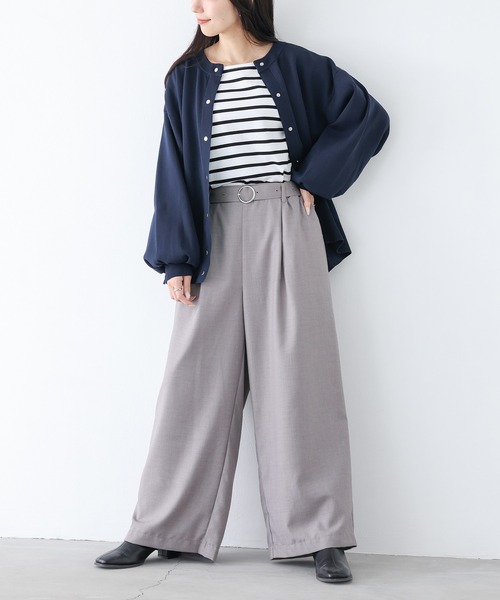 n'OrLABEL(ノアールレーベル)の「【セットアップ2点セット】『シフォンドッキングセットアップ』(パンツドレス・レディース・ライトグレー/ブラック・1/2)」の10枚目の写真