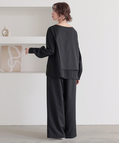 n'OrLABEL(ノアールレーベル)の「【セットアップ2点セット】『シフォンドッキングセットアップ』(パンツドレス・レディース・ライトグレー/ブラック・1/2)」の14枚目の写真