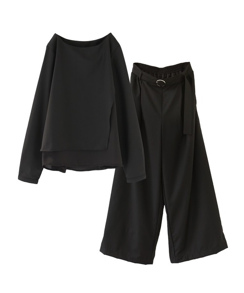 n'OrLABEL(ノアールレーベル)の「【セットアップ2点セット】『シフォンドッキングセットアップ』(パンツドレス・レディース・ライトグレー/ブラック・1/2)」の17枚目の写真