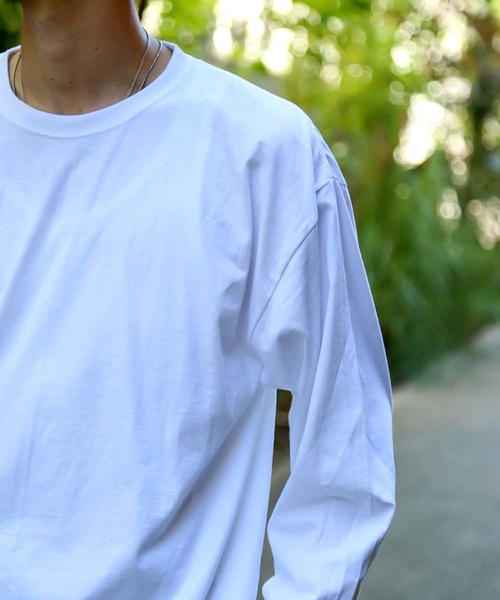 FRUIT OF THE LOOM(フルーツオブザルーム)の「【Fruit of the Loom/フルーツオブザルーム】ロンT 無地 ユニセックス クルーネック(Tシャツ/カットソー・メンズ・ホワイト/ブラック・SMALL/MEDIUM/LARGE/X-LARGE)」の6枚目の写真