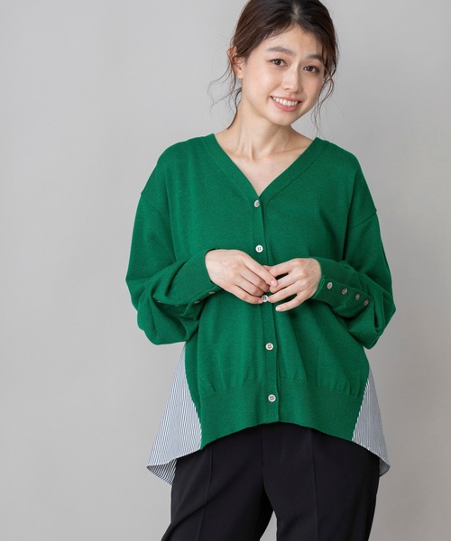 セール ストライプシャツドッキングカーディガン ニット セーター Munich ミューニック のファッション通販 Zozotown