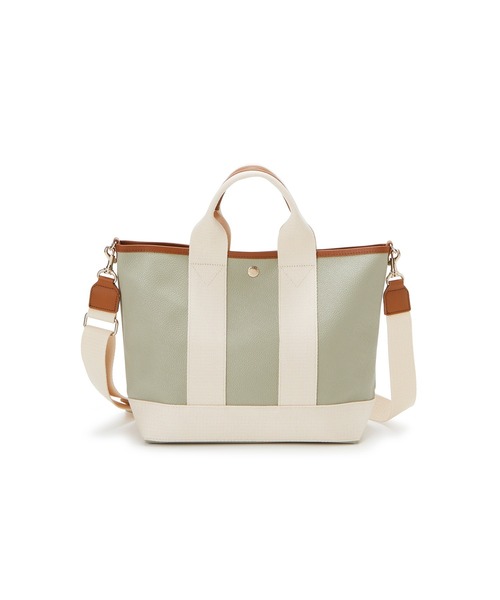 Breath TOPKAPI（ブレストプカピ）の「【Breath TOPKAPI /ブレス トプカピ】【A4対応】【撥水】スコッチグレイン ショルダー付き 2way トート バッグ（トートバッグ・レディース・ブラック/グレイッシュベージュ/ライトベージュ/ライトグレー/オフホワイト/カーキブラウン/ベージュ系その他/ラベンダー/ダークネイビー/グリーン系その他/ピンク/イエロー・FREE）」の8枚目の写真