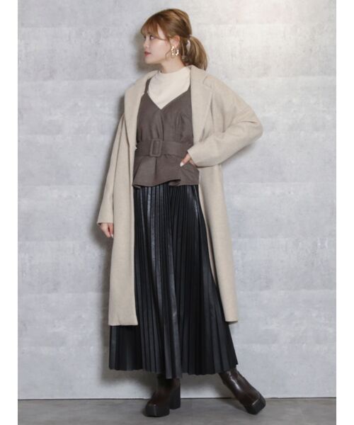 dazzlin(ダズリン)の「ヘリンボーンツイードコンビワンピース(ワンピース・レディース・ブラウン/その他1/ベージュ/ブラック・SMALL/MEDIUM)」の14枚目の写真