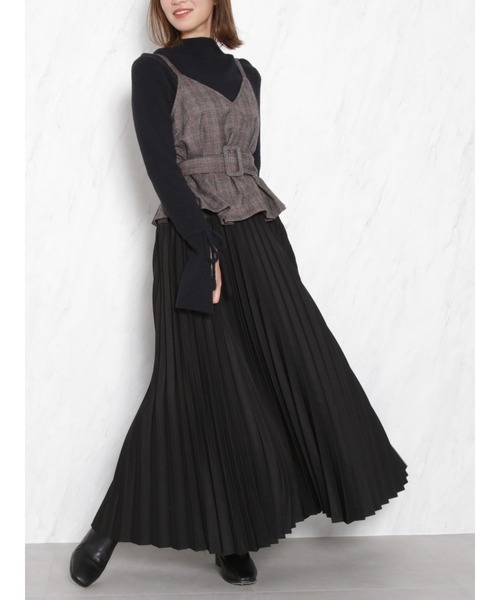 dazzlin(ダズリン)の「ヘリンボーンツイードコンビワンピース(ワンピース・レディース・ブラウン/その他1/ベージュ/ブラック・SMALL/MEDIUM)」の4枚目の写真