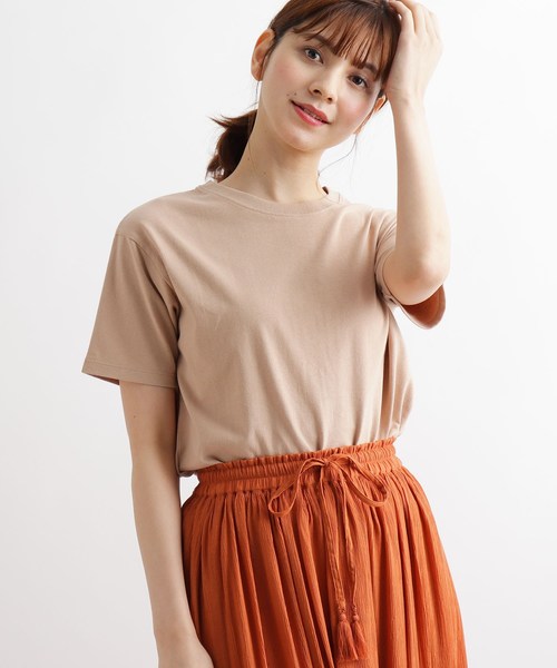 Champion(チャンピオン)の「【wEB限定カラーあり】championベーシックT(Tシャツ/カットソー・レディース・オフホワイト/ブラック/ベージュ/ピンク系/グレー系4/ネイビー系5・02)」の5枚目の写真