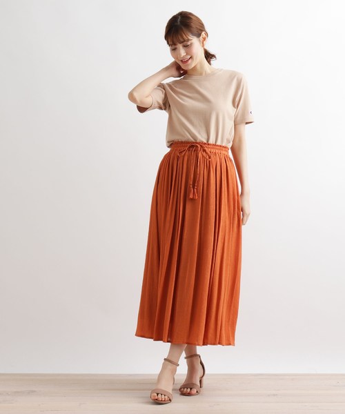 Champion(チャンピオン)の「【wEB限定カラーあり】championベーシックT(Tシャツ/カットソー・レディース・オフホワイト/ブラック/ベージュ/ピンク系/グレー系4/ネイビー系5・02)」の13枚目の写真