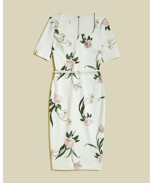 TED BAKER■Magieyy エルダーフラワー ワンピース Ted Baker Magieyy Elderflower Fitted Bodycon Midi Dress