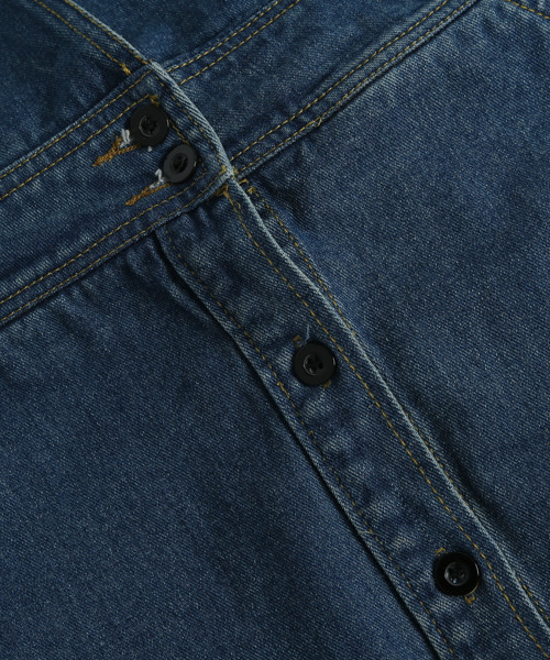 La-gemme（ラジェム）の「フロントボタンジャンパースカート（ジャンパースカート・レディース・ブラウン/インディゴブルー/アイボリー/ブラック・S/M/L）」の8枚目の写真