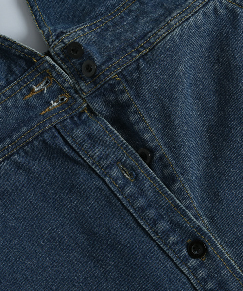 La-gemme（ラジェム）の「フロントボタンジャンパースカート（ジャンパースカート・レディース・ブラウン/インディゴブルー/アイボリー/ブラック・S/M/L）」の7枚目の写真