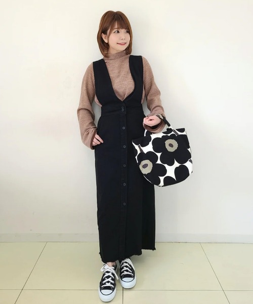 La-gemme（ラジェム）の「フロントボタンジャンパースカート（ジャンパースカート・レディース・ブラウン/インディゴブルー/アイボリー/ブラック・S/M/L）」の14枚目の写真