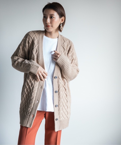 Web限定 3 5g ケーブル ロング ざっくり ニットカーデ カーディガン ボレロ Eversince エバーシンス のファッション通販 Zozotown