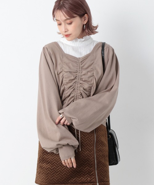 Heather（ヘザー）の「フロントシャーリングニット 924976