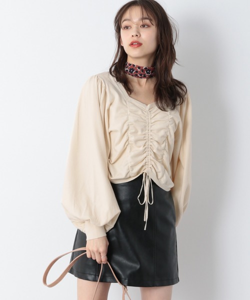Heather（ヘザー）の「フロントシャーリングニット 924976