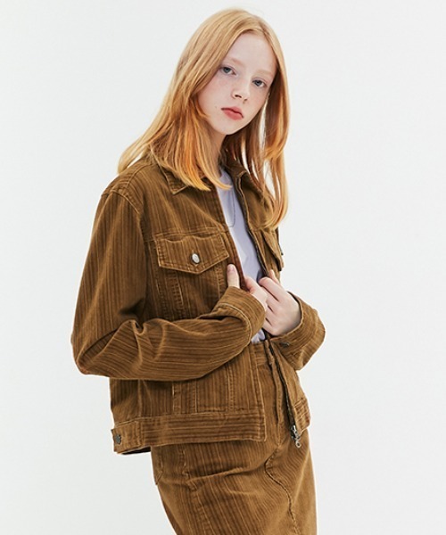 KIRSH(キルシー)の「CORDUROY ZIP JACKET/コーデュロイジップジャケット(テーラードジャケット)」|ダークブラウン