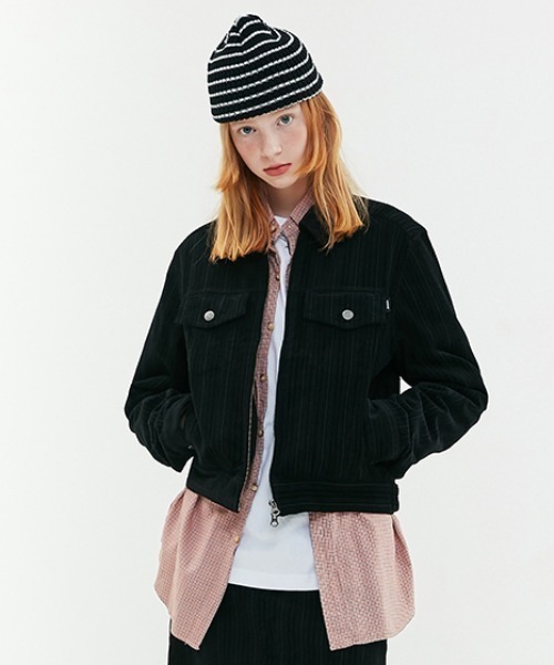 KIRSH(キルシー)の「CORDUROY ZIP JACKET/コーデュロイジップジャケット(テーラードジャケット)」|ブラック